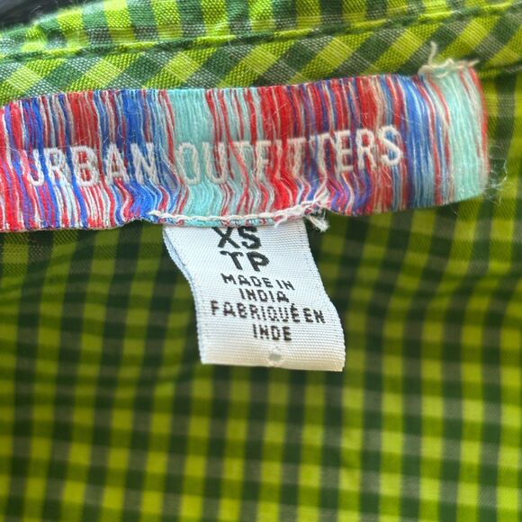 Urban Outfitters Claire Ruffle Babydoll Gingham Oversized Mini Dress Size XS - Picture 14 of 16